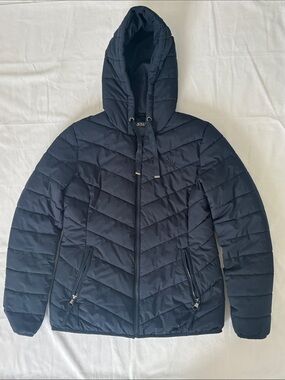 Ralph Lauren Quilted Hooded Jacket in Navy Blue